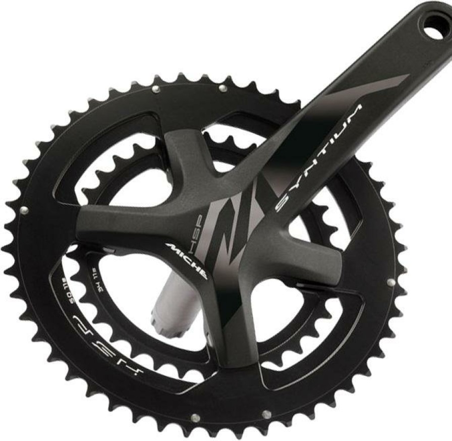 Bike Parts Miche Chainsets & Cranksets | Miche Syntium Hsp 2X11 Speed Road Chainset Black