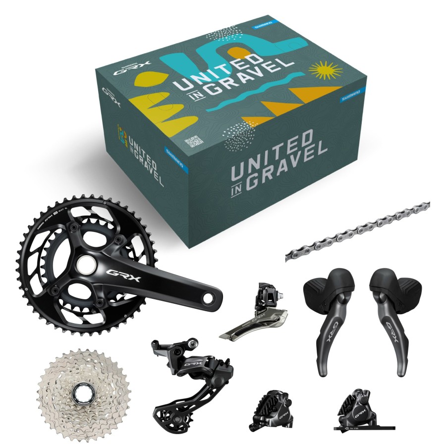 Bike Parts Shimano Groupsets | Shimano Grx 820 2X12 Speed Mechanical Groupset Black