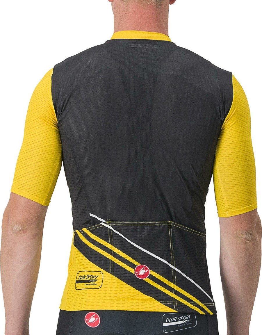 Clothing Castelli Short Sleeve Jerseys | Castelli Club Sport Racing Competizione Jersey Black/Yellow