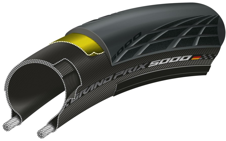 Wheels & Tyres Continental | Continental Grand Prix 5000 Road Tyre Black