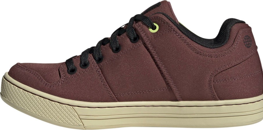 Footwear Five Ten | Five Ten Women'S Freerider Canvas Mtb Shoes Quiet Crimson/Core Black/Pulse Lime