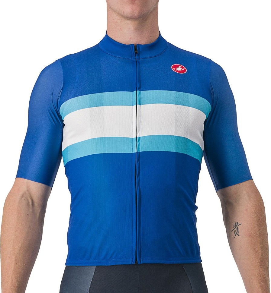 Clothing Castelli Short Sleeve Jerseys | Castelli Velocissimo Squadra Jersey Bordeaux/Grey/Savile Blue