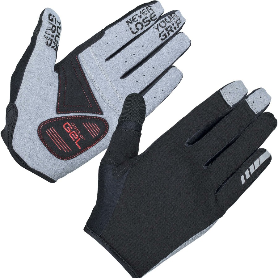 Helmets & Protection GripGrab Gloves | Gripgrab Shark Padded Full Finger Glove Black