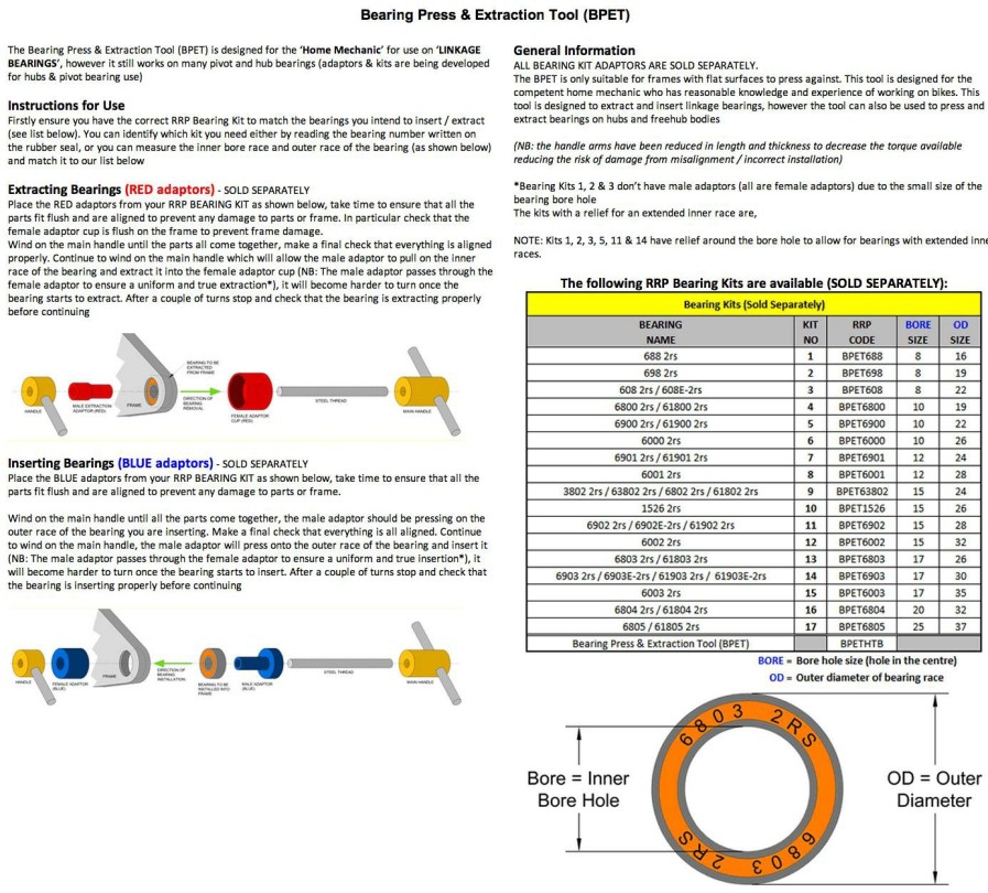 Maintenance RapidRacerProducts Toolkits | Rapidracerproducts Bike Bearing Kit Blue/Red