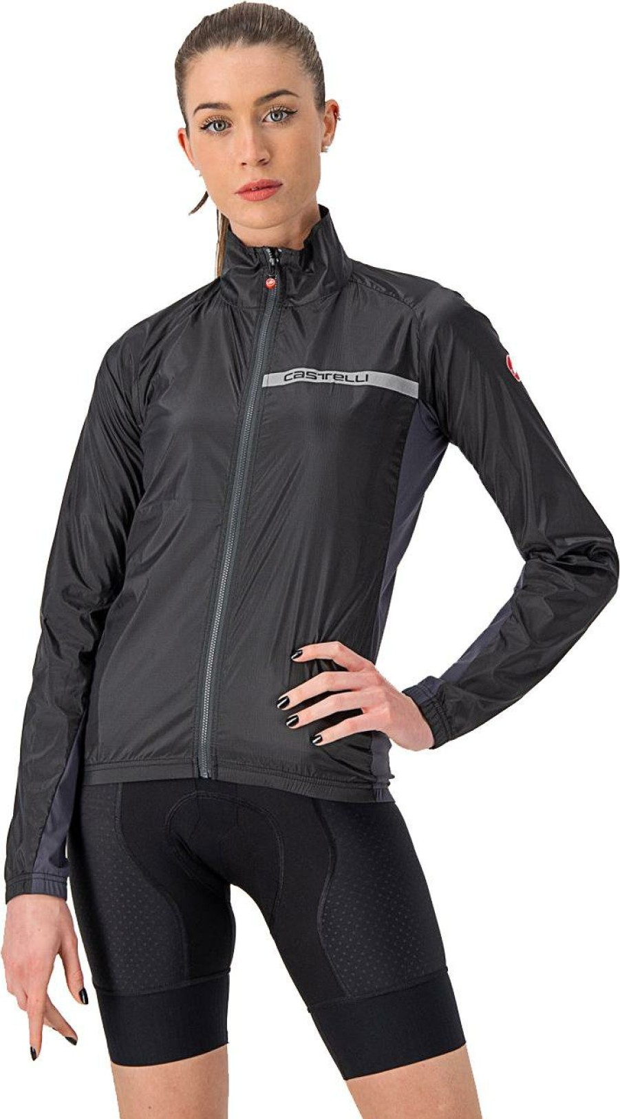 Clothing Castelli | Castelli Women'S Squadra Stretch Cycling Jacket Light Black/Dark Grey