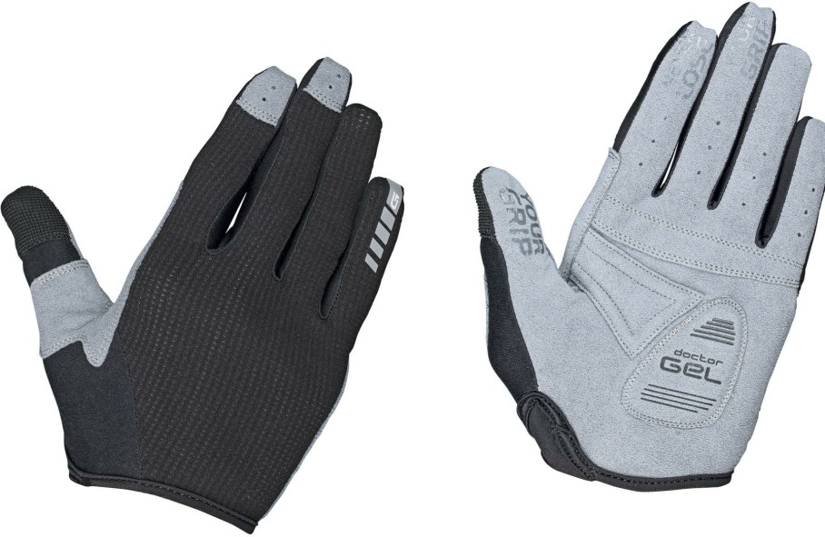 Helmets & Protection GripGrab Gloves | Gripgrab Women'S Shark Padded Full Finger Glove Grey