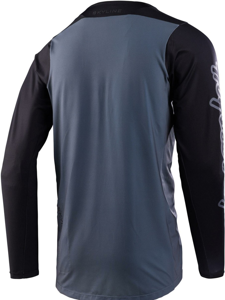 Clothing Troy Lee Designs Long Sleeve Jerseys | Troy Lee Designs Skyline Long Sleeve Mono Mtb Cycling Jersey Charcoal