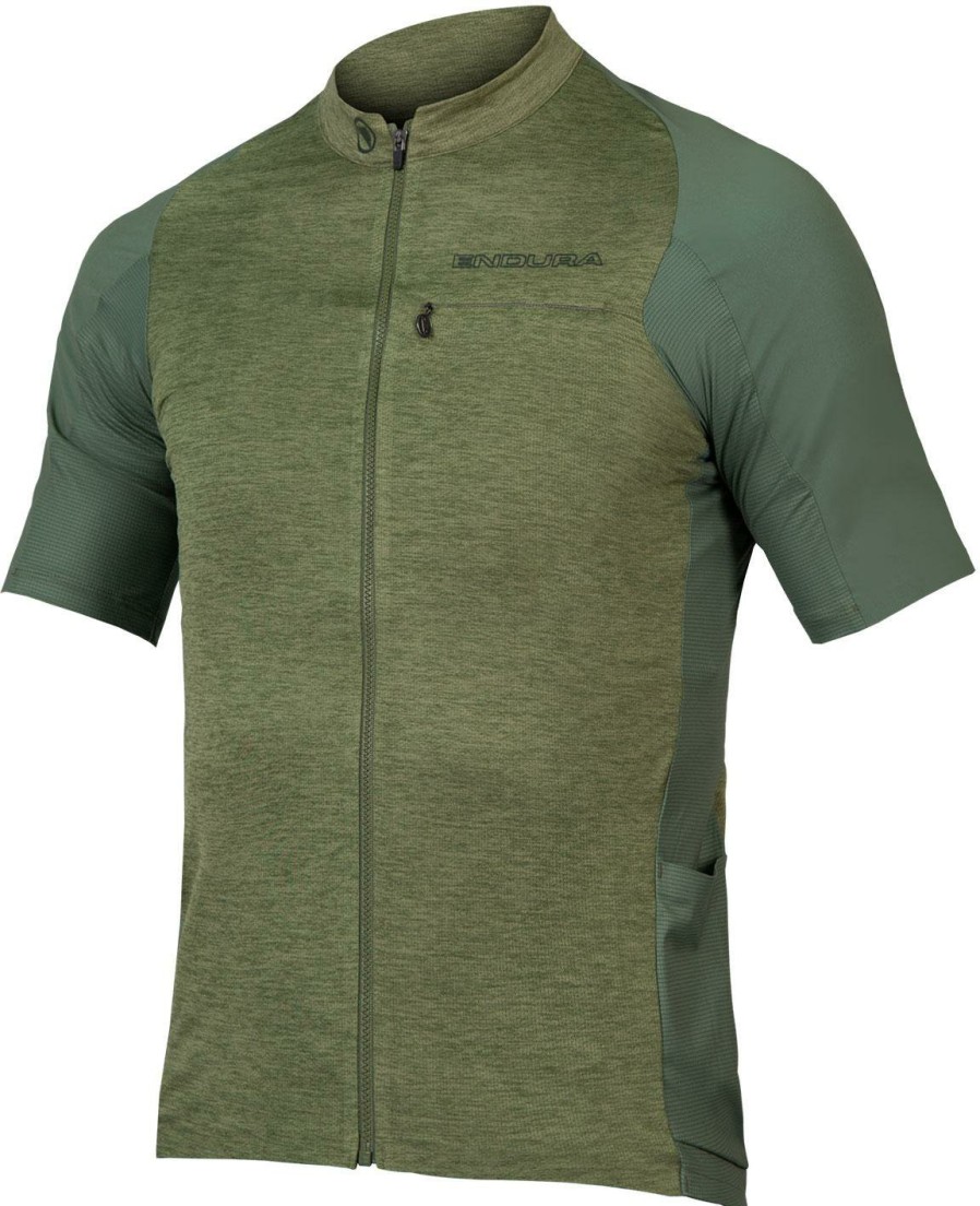 Clothing Endura Short Sleeve Jerseys | Endura Gv500 Reiver Short Sleeve Cycling Jersey Olive Green