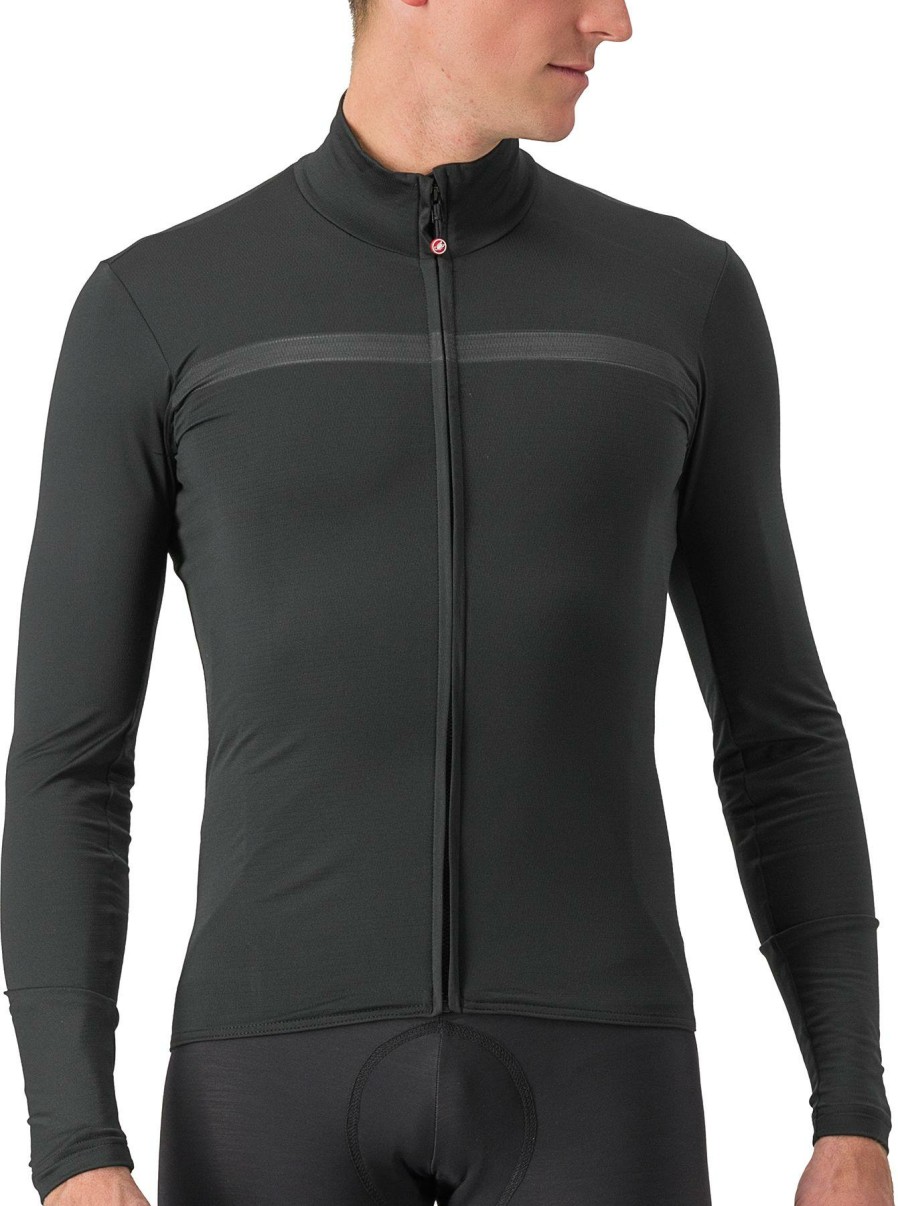 Clothing Castelli Long Sleeve Jerseys | Castelli Pro Thermal Mid Long Sleeve Jersey Light Black