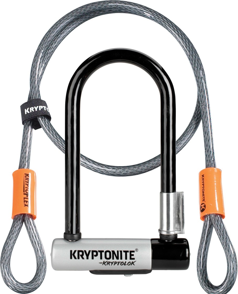 Accessories Kryptonite Locks | Kryptonite Mini 7 Bike U-Lock & Kryptoflex Cable Black/Silver