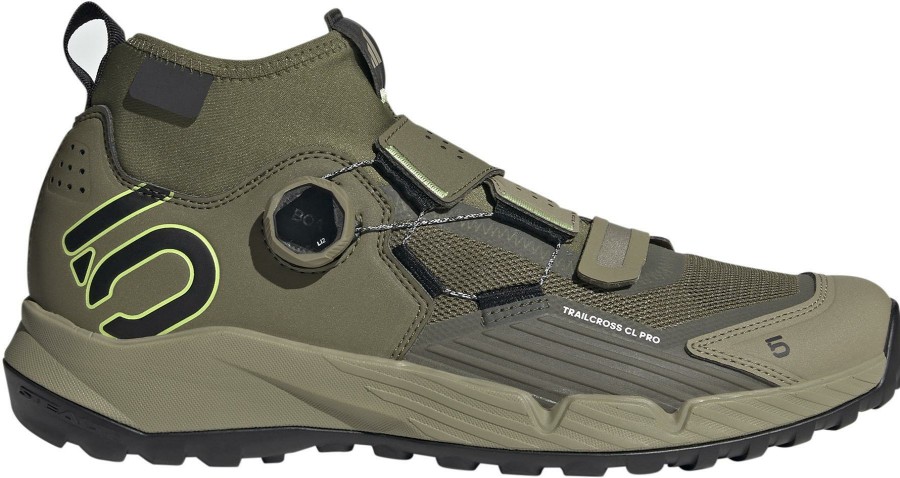 Footwear Five Ten | Five Ten Trailcross Pro Clip-In Mtb Shoes Focus Olive/Core Black/Orbit Green