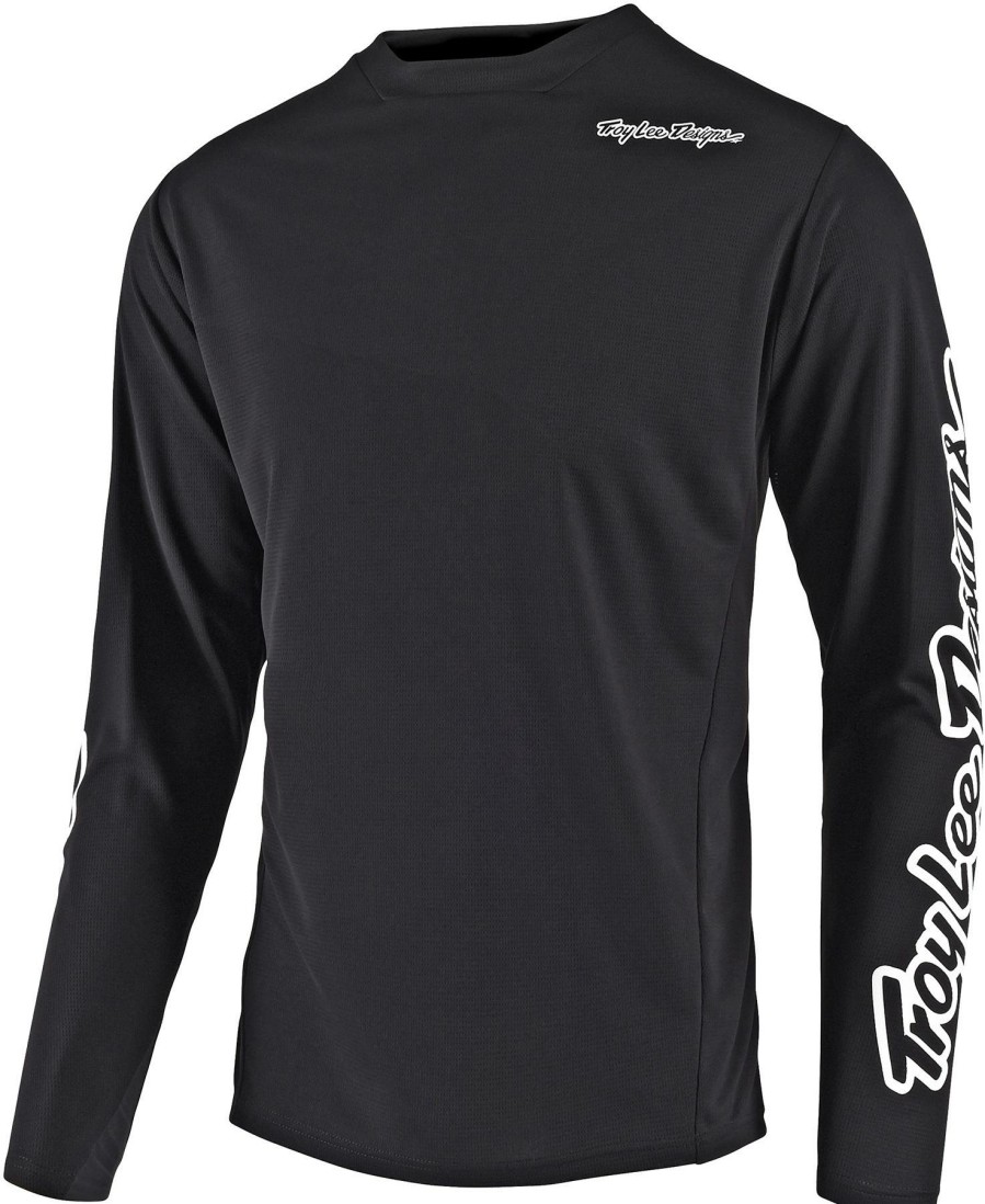 Clothing Troy Lee Designs Long Sleeve Jerseys | Troy Lee Designs Sprint Cycling Jersey Charcoal/Glo Red