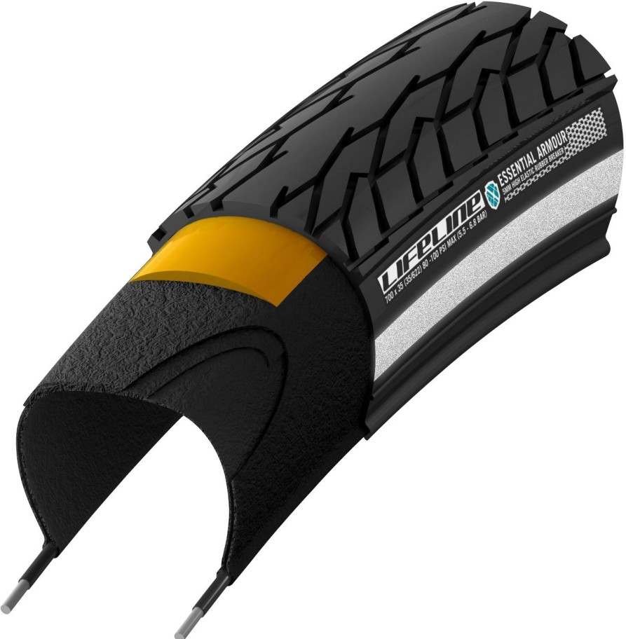 Wheels & Tyres LifeLine | Lifeline Essential Armour Commuter Road Tyre Black