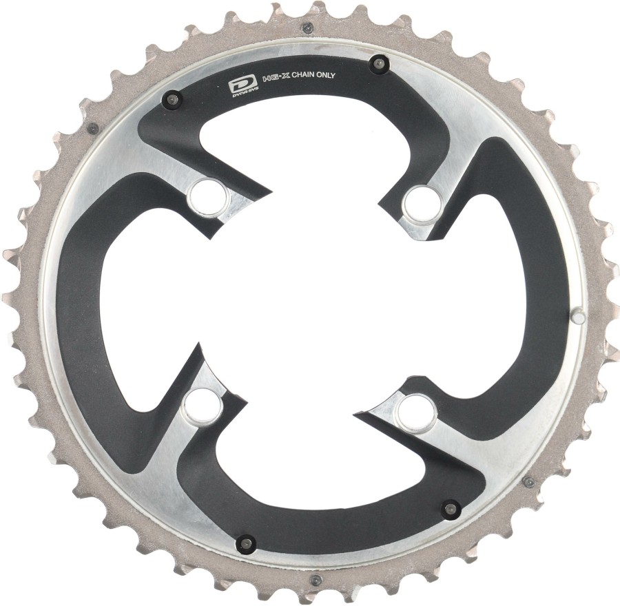 Bike Parts Shimano Chainrings | Shimano Xtr Fcm985 10 Speed Double Chainring Silver