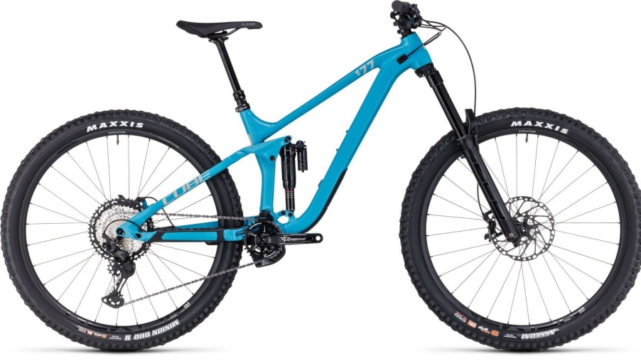 Bikes Cube Full Suspension Mountain Bikes | Cube Stereo One 77 Race Mountain Bike Bondi Blue/Grey