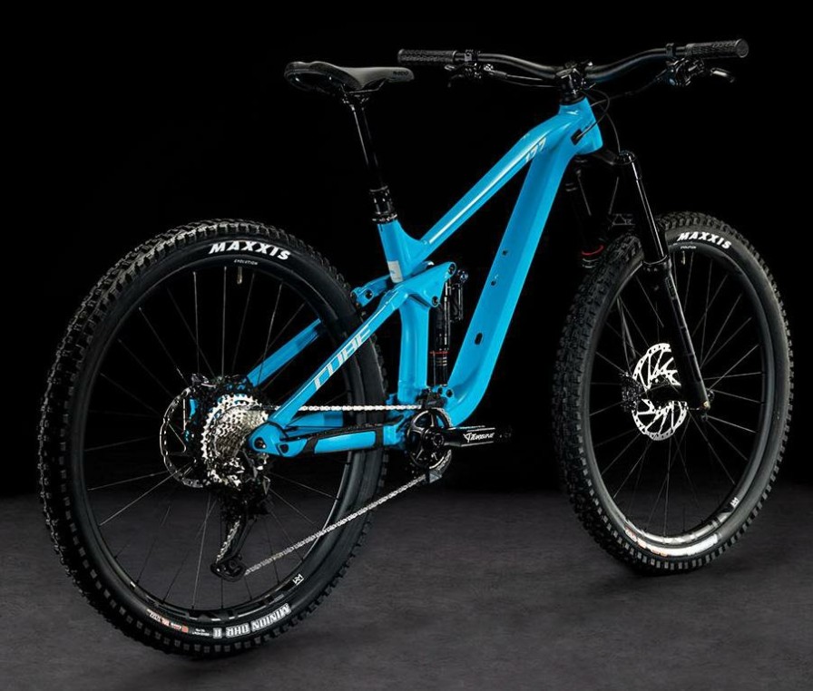 Bikes Cube Full Suspension Mountain Bikes | Cube Stereo One 77 Race Mountain Bike Bondi Blue/Grey