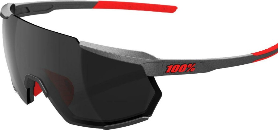 Helmets & Protection 1 Sunglasses | 100% Eyewear Racetrap 3.0 Gunmetal Black Mirror Lens Sunglasses Grey