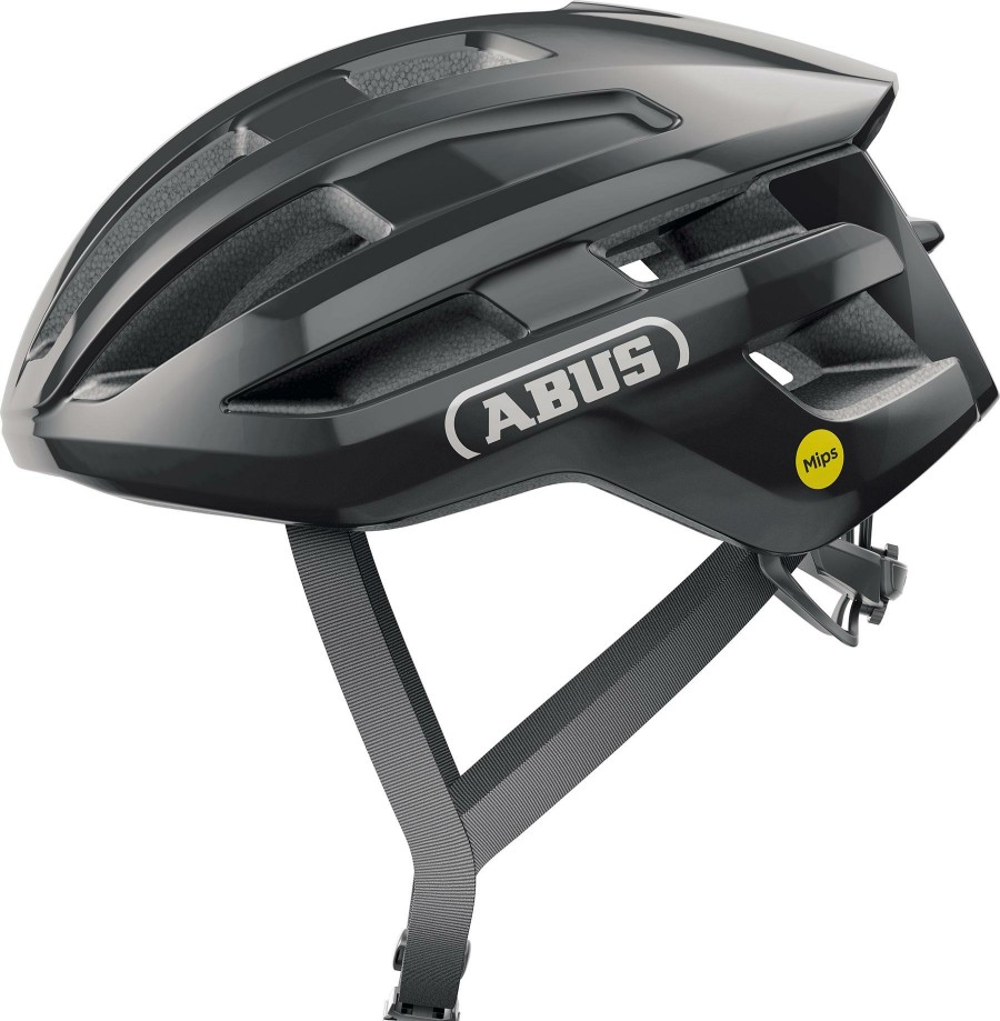 Helmets & Protection Abus Road Bike Helmets | Abus Powerdrome Road Helmet Mips Shiny Black