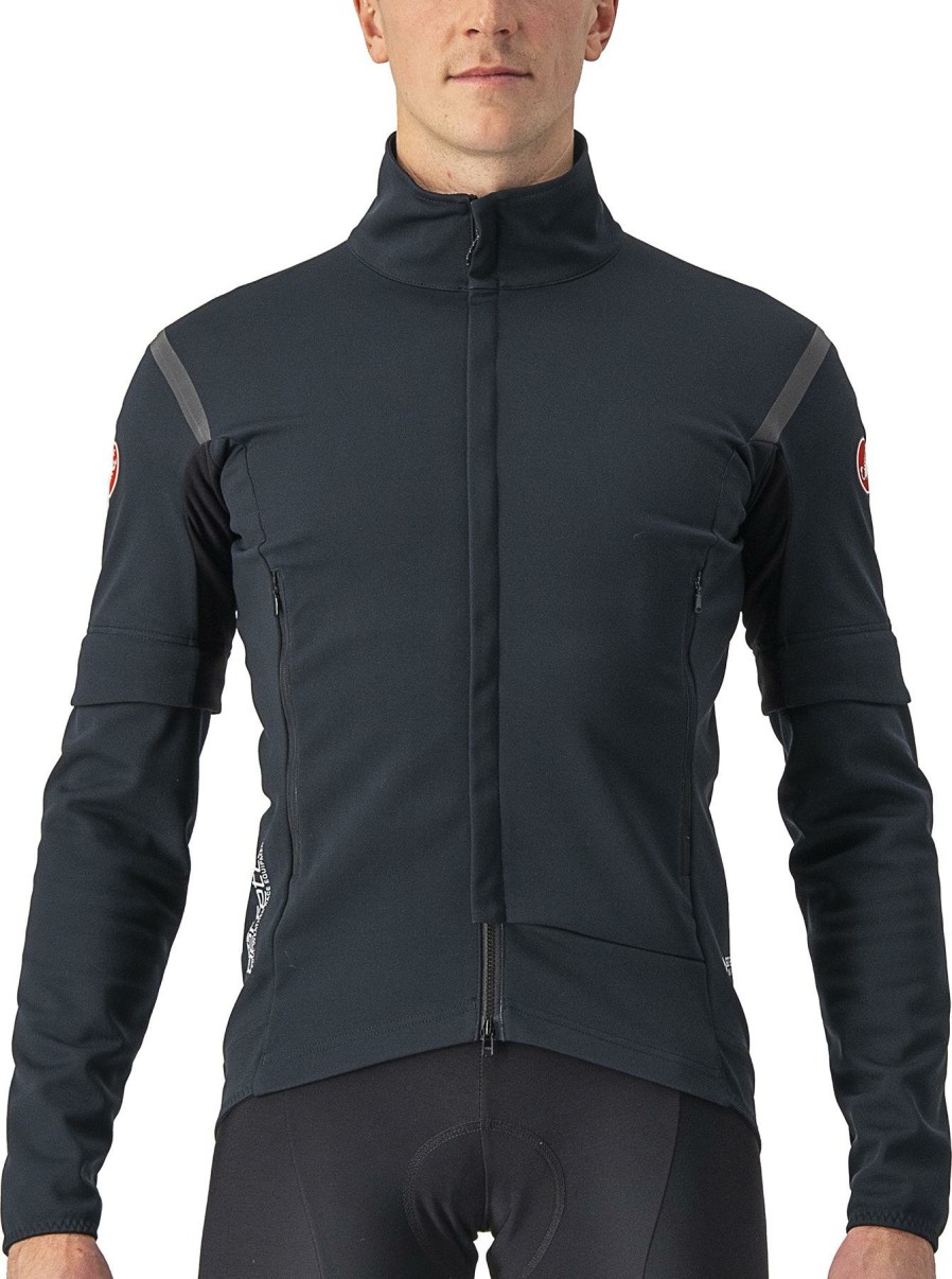 Clothing Castelli | Castelli Perfetto Ros 2 Convertible Jacket Light Black/Black Reflex