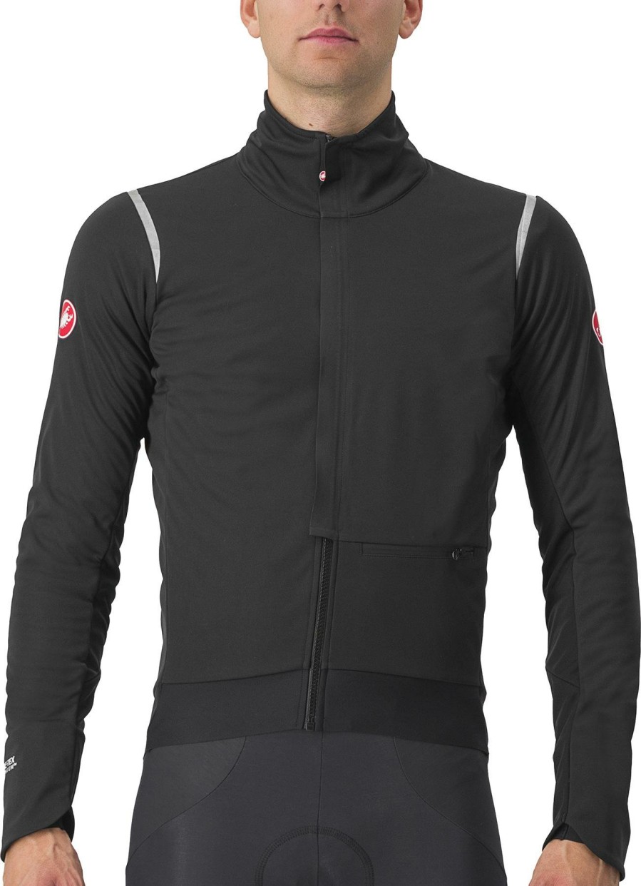 Clothing Castelli | Castelli Alpha Doppio Ros Jacket Light Black/Silver Reflex-Dark