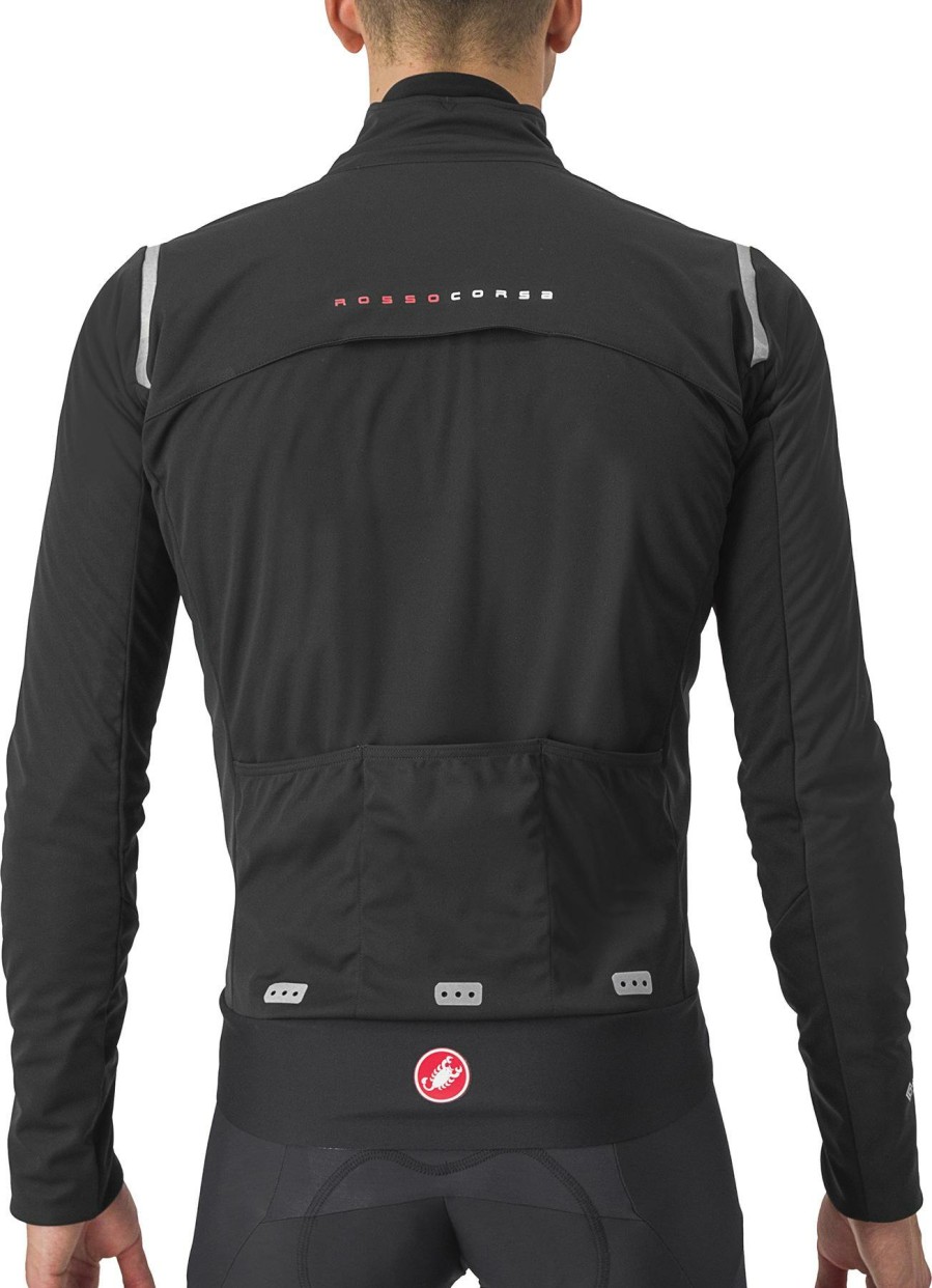 Clothing Castelli | Castelli Alpha Doppio Ros Jacket Light Black/Silver Reflex-Dark