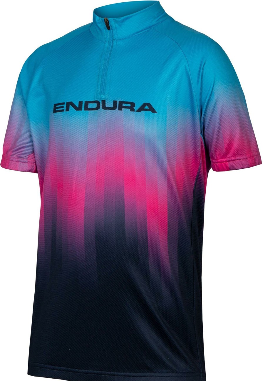 Clothing Endura Short Sleeve Jerseys | Endura Kids Xtract Short Sleeve Cycling Jersey Electric Blue