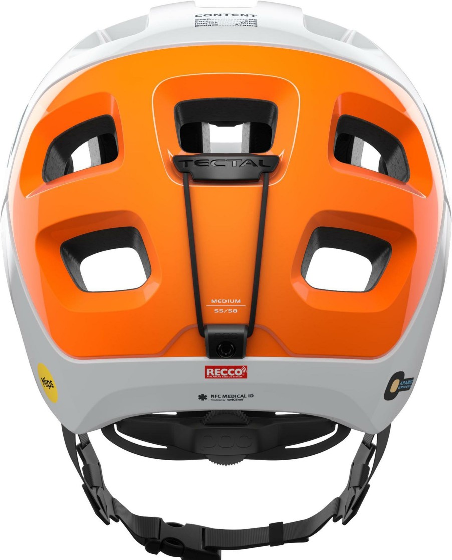 Helmets & Protection POC Mountain Bike Helmets | Poc Tectal Race Mips Nfc Helmet Hydrogen White/Fluorescent Orange Avip