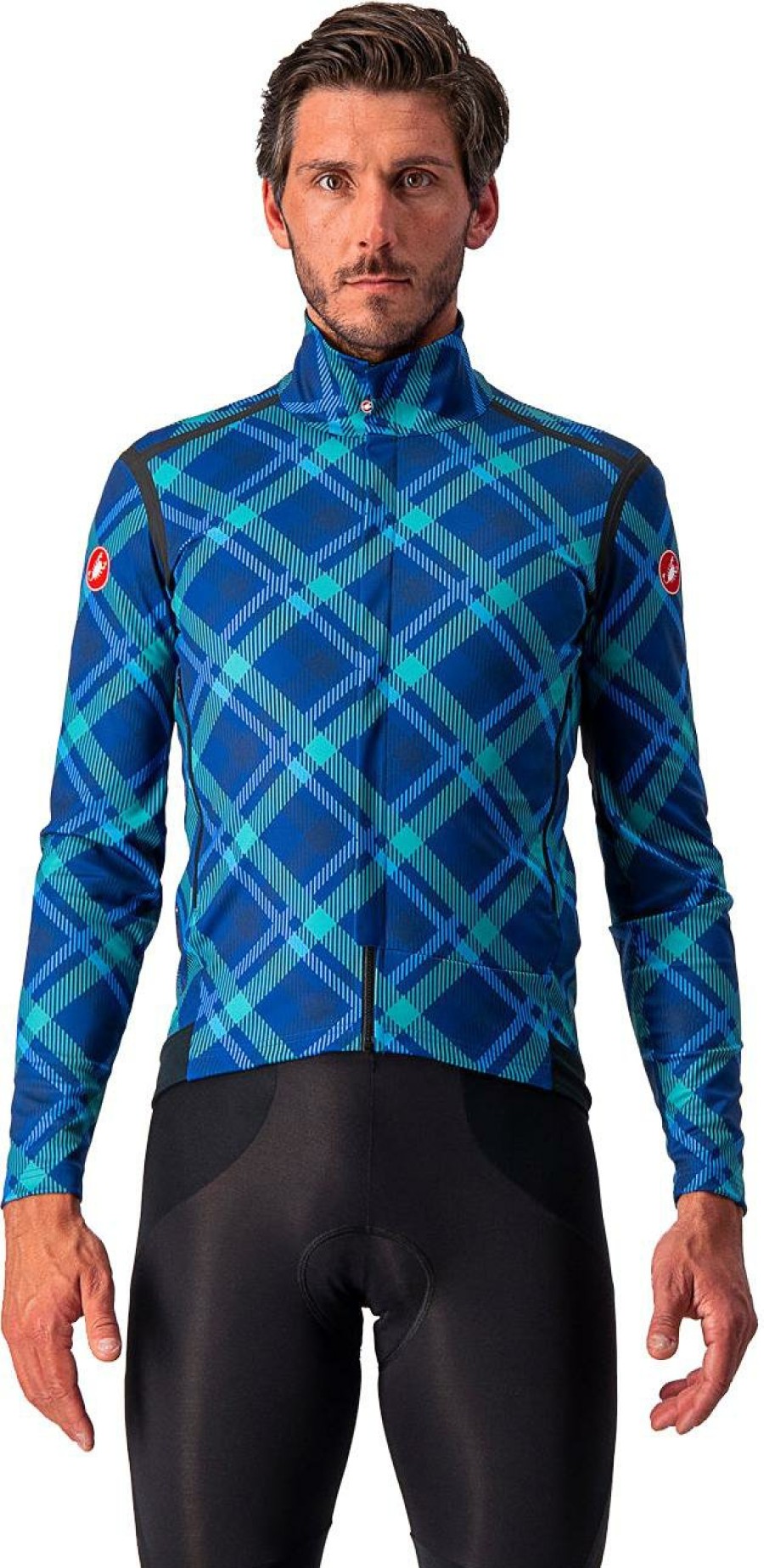 Clothing Castelli | Castelli Perfetto Ros Plaid Long Sleeve Jacket Ocean Blue/Malachite Green/Plaid