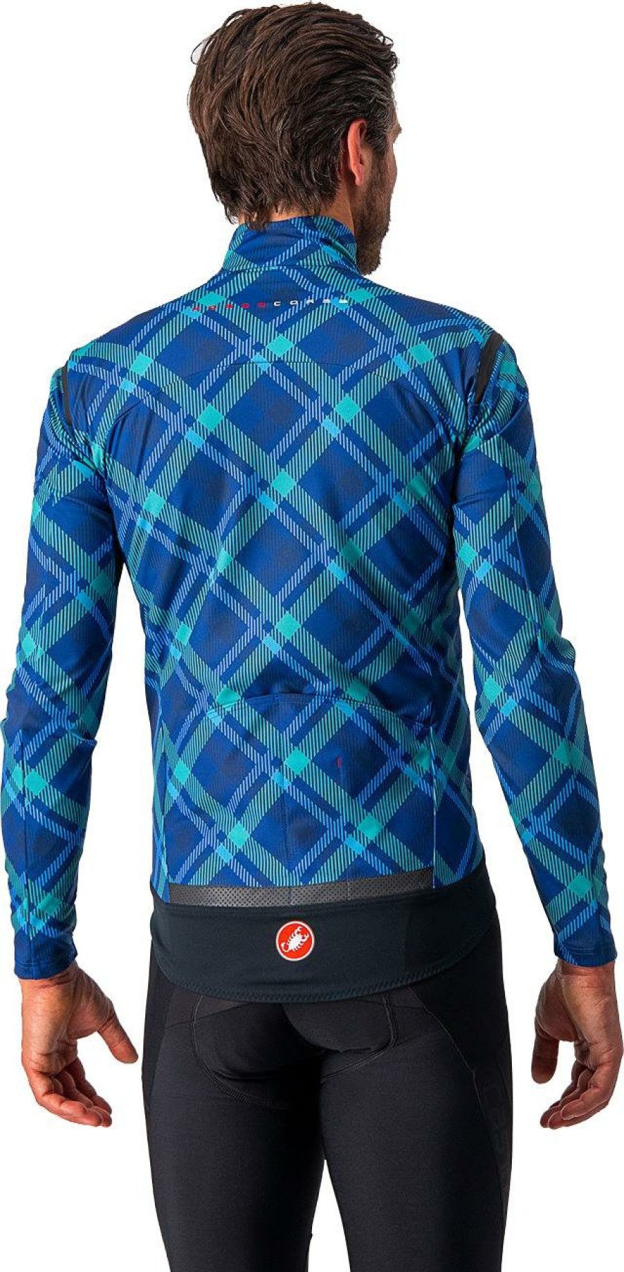 Clothing Castelli | Castelli Perfetto Ros Plaid Long Sleeve Jacket Ocean Blue/Malachite Green/Plaid