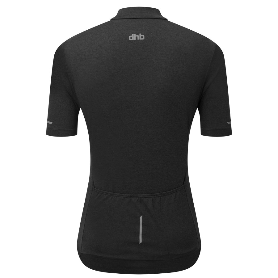 Clothing DHB Short Sleeve Jerseys | Dhb Women'S 1/4 Zip Short Sleeve Jersey 2.0 Black