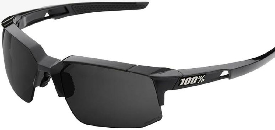 Helmets & Protection 1 Sunglasses | 100% Eyewear Speedcoupe - Grey Peakpolar Lens Polished Black