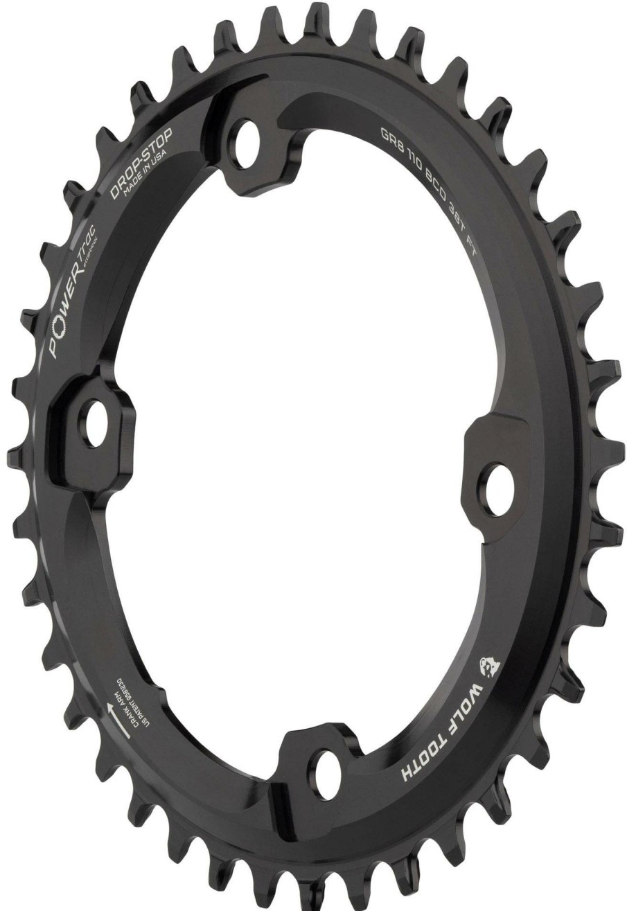 Bike Parts Wolf Tooth Chainrings | Wolf Tooth Shimano Grx Elliptical 110 Bcd Chainring Black