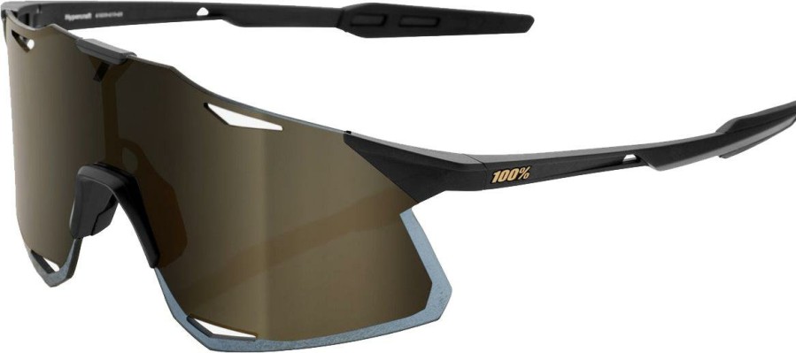 Helmets & Protection 1 Sunglasses | 100% Eyewear Hypercraft Black Soft Gold Mirror Lens Sunglasses Black/Gold