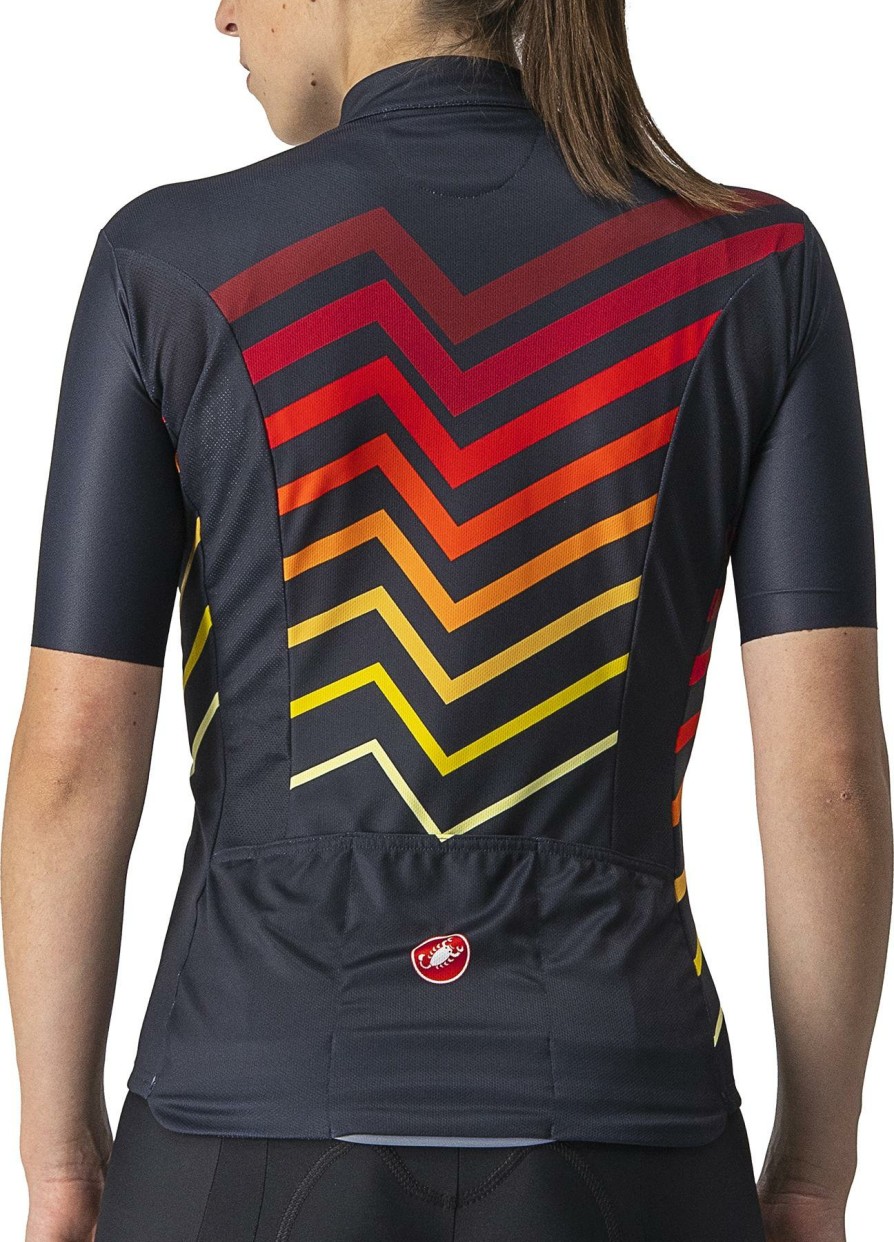 Clothing Castelli Short Sleeve Jerseys | Castelli Women'S Viaggio Squadra Jersey Dusty Clay/Rainbow