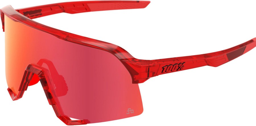 Helmets & Protection 1 Sunglasses | 100% Eyewear S3 Peter Sagan Le Gloss Translucent Red Sunglasses (Hiper Red Mirror Lens)