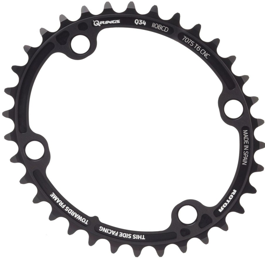 Bike Parts Rotor Chainrings | Rotor Q-Ring Oval Chainring Black