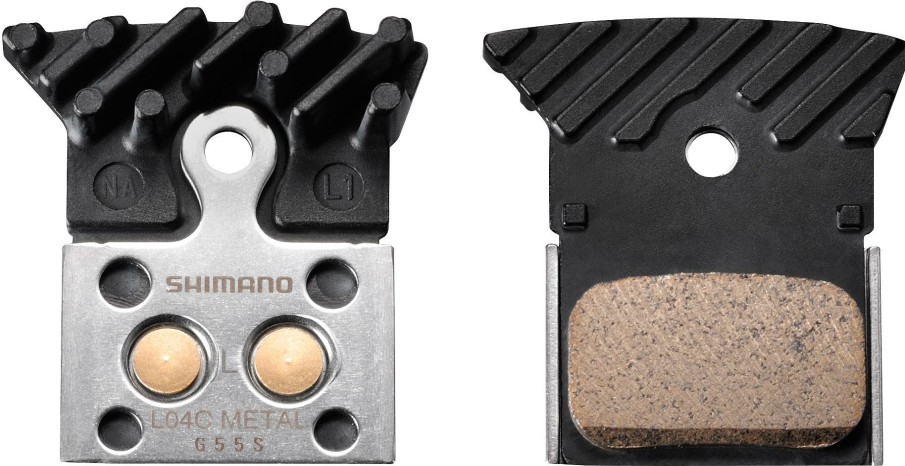 Bike Parts Shimano Brake Pads | Shimano L04C Metal Dura-Ace/Ultegra/105/Grx Disc Brake Pad With Fins Black/Silver