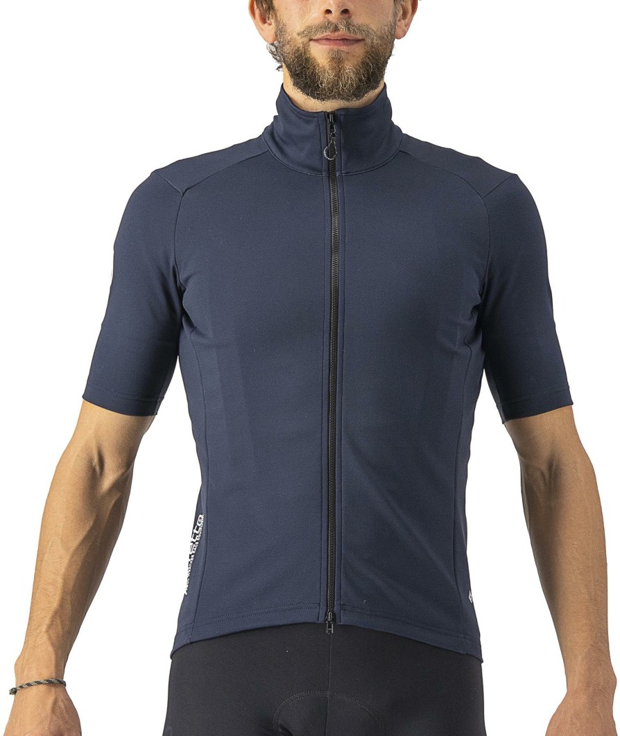 Clothing Castelli Long Sleeve Jerseys | Castelli Perfetto Ros 2 Wind Jersey Light Black