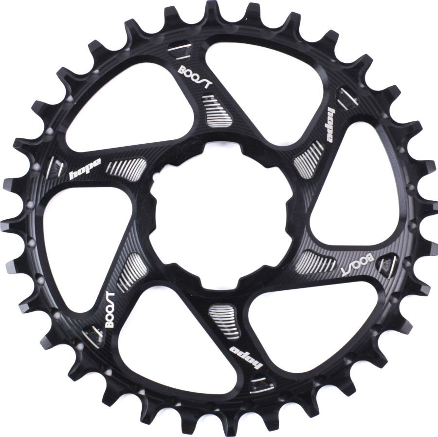 Bike Parts Hope Chainrings | Hope Spiderless Retainer Ring Boost Chainring Black