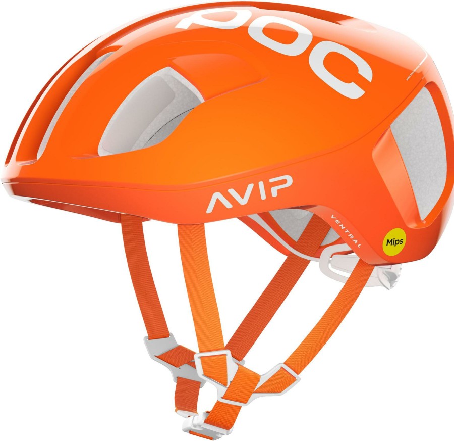 Helmets & Protection POC Road Bike Helmets | Poc Ventral Mips Helmet Fluorescent Orange Avip