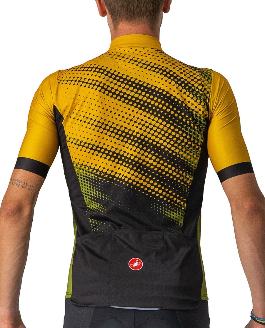 Clothing Castelli Short Sleeve Jerseys | Castelli Distanza Squadra Jersey Golden Yellow/Black