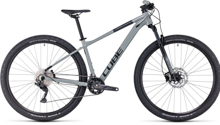 Bikes Cube Hardtail Mountain Bikes | Cube Attention Hardtail Mountain Bike (2023) Swamp Grey/Black