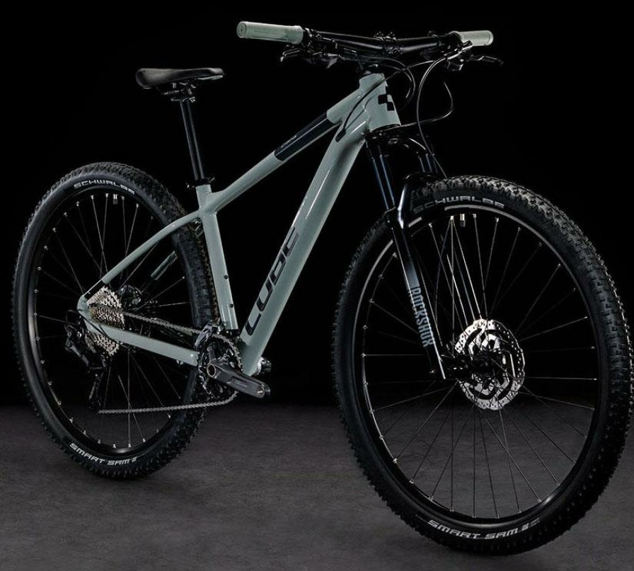 Bikes Cube Hardtail Mountain Bikes | Cube Attention Hardtail Mountain Bike (2023) Swamp Grey/Black