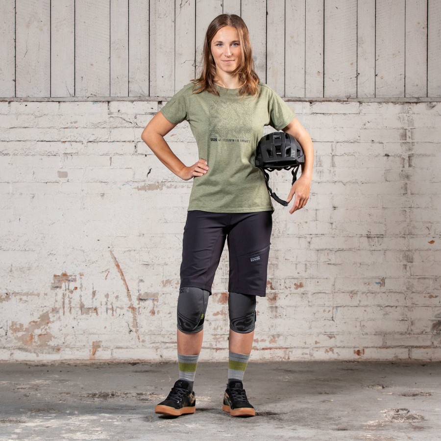 Clothing IXS Short Sleeve Jerseys | Ixs Womens Flow Contour Tech Tee Olive