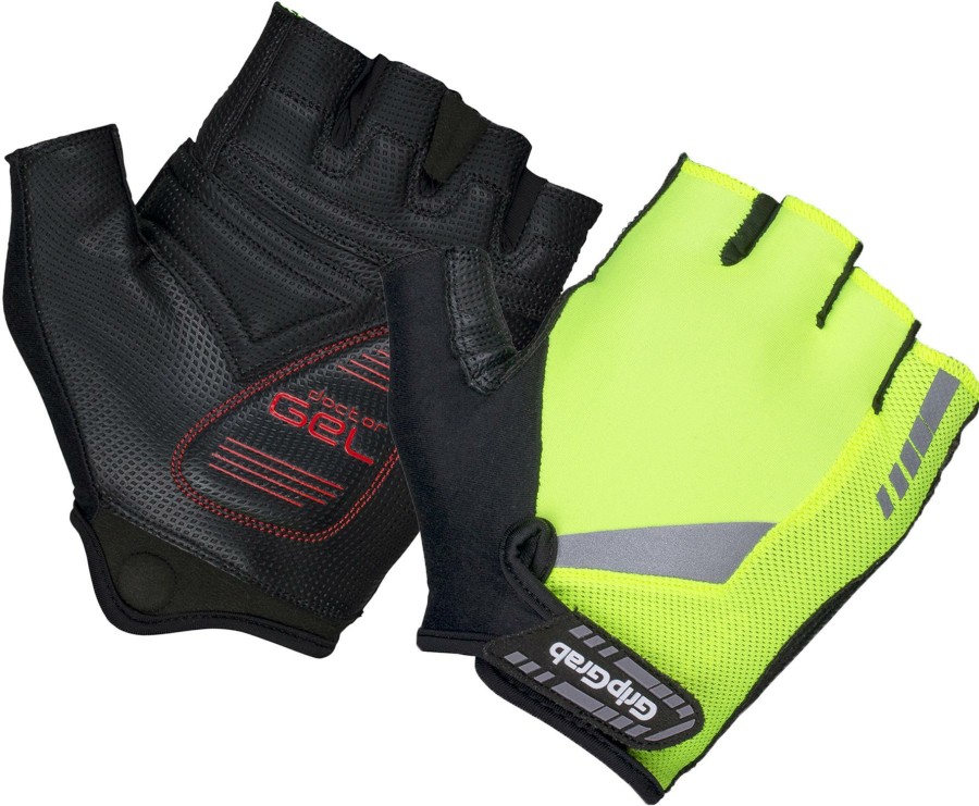 Helmets & Protection GripGrab Gloves | Gripgrab Progel Hi-Vis Padded Glove Hi-Viz Yellow