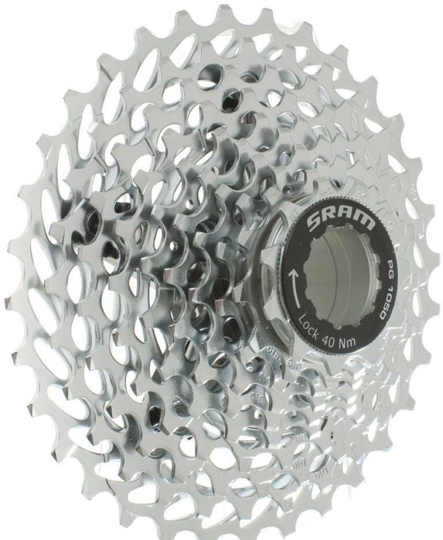 Bike Parts SRAM Cassettes | Sram Pg1050 10 Speed Road Cassette Silver