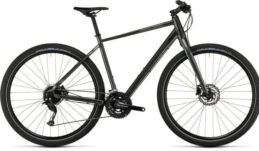 Bikes Cube | Cube Hyde Trekking City Bike (2023) Metal Grey - Black