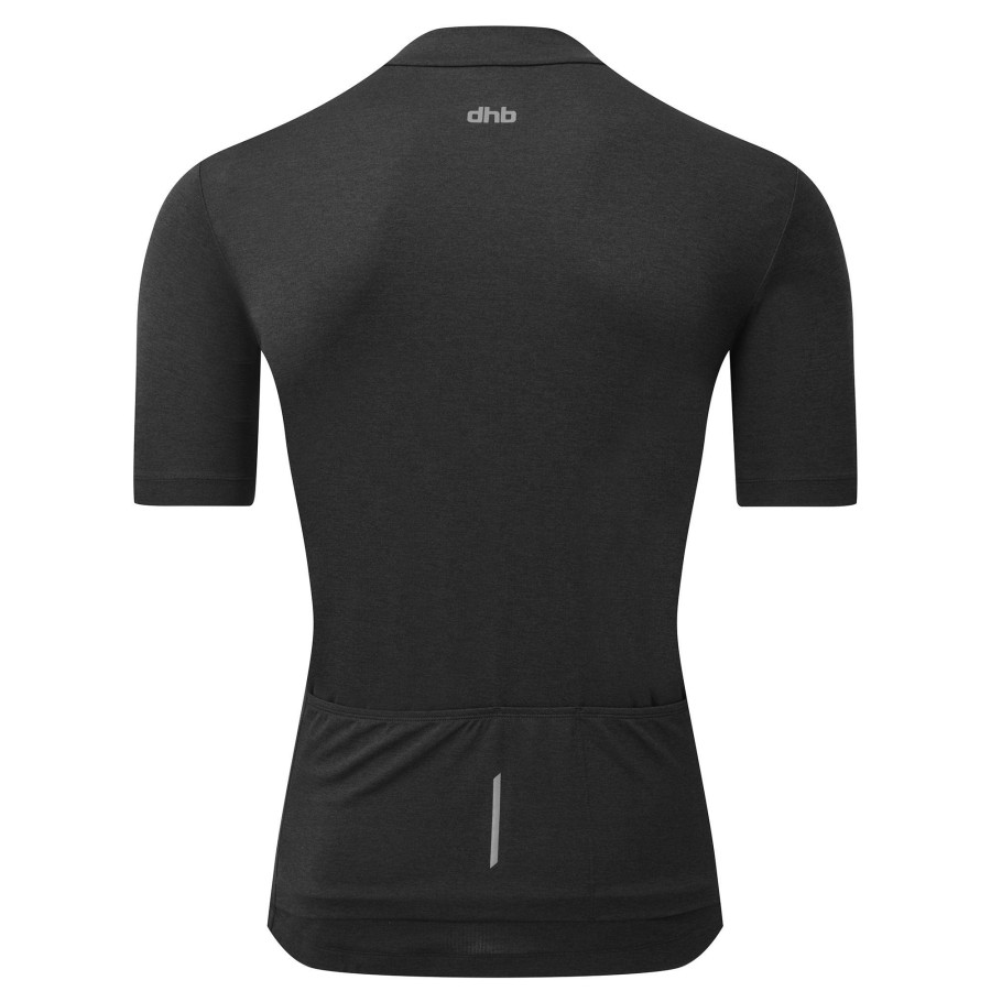 Clothing DHB Short Sleeve Jerseys | Dhb Men'S 1/4 Zip Short Sleeve Jersey 2.0 Black